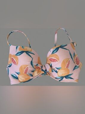 Shade & Shore Pink Citrus Grapefruit Bikini Top 36D